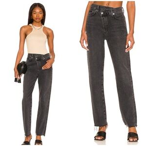 Agolde Black Straight Leg Jeans